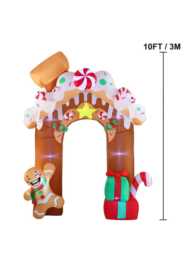 Flash Sale 10 Foot Tall Jumbo Gingerbread Inflatable Archway Decoration Christmas Decorations
