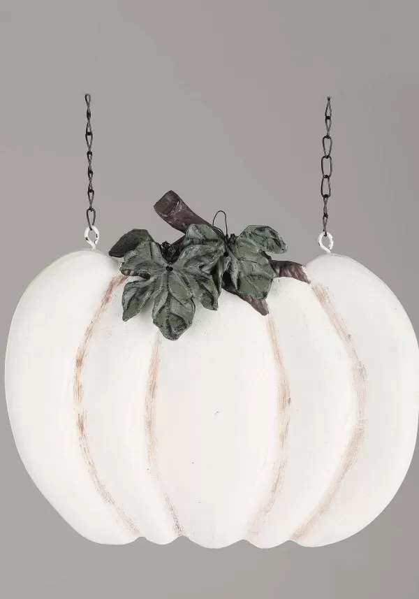 New 10 Inch Whitewashed Pumpkin Arrow Hanging Figure Indoor Decorations