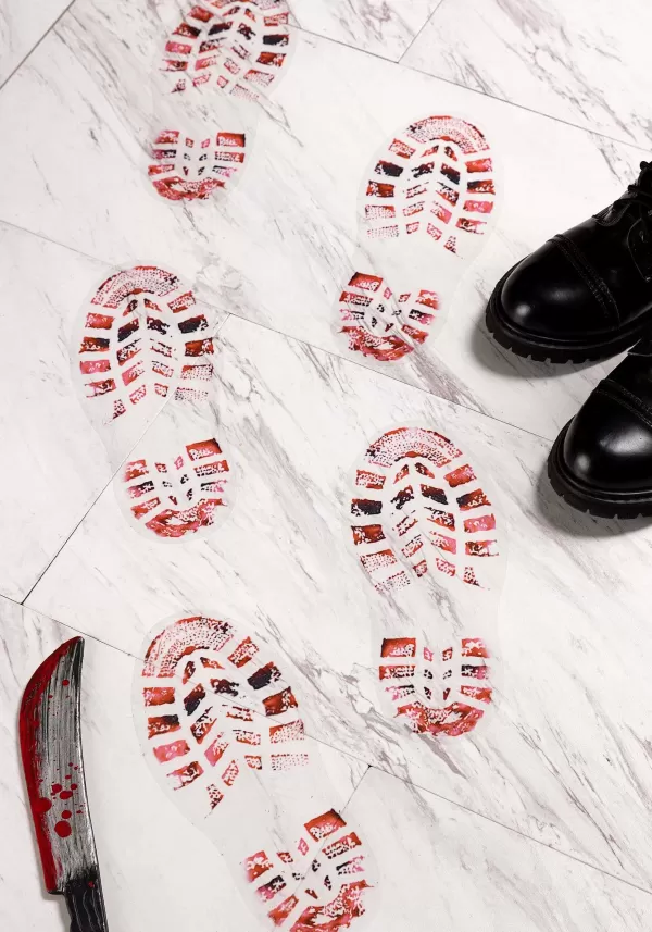 Cheap 11 Inch Pvc Bloody Shoe Prints Halloween Decoration Indoor Decorations