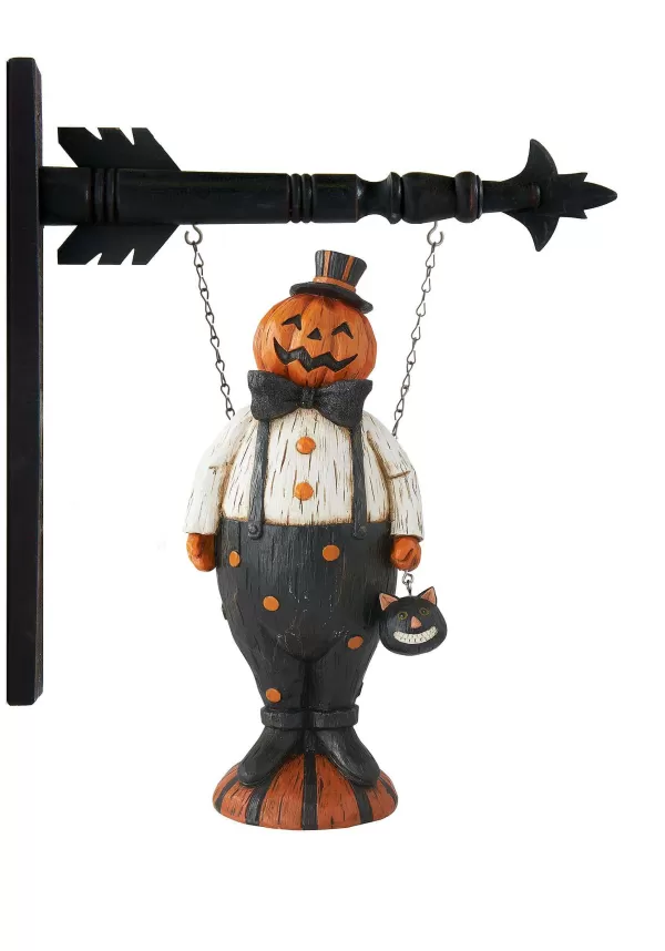Store 12 Inch Resin Pumpkin Man Arrow Figure Indoor Decorations