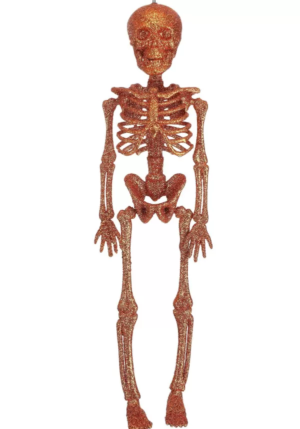 Hot 16" Glittering Orange Skeleton Halloween Decoration Scary Decorations