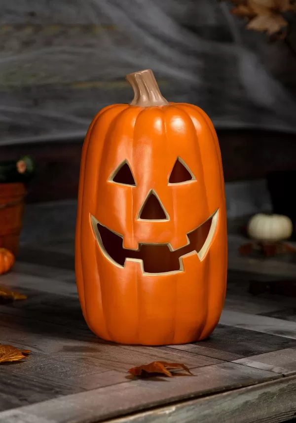 Discount 16-Inch Realistic Light Up Pumpkin Halloween Decoration Outdoor Decorations
