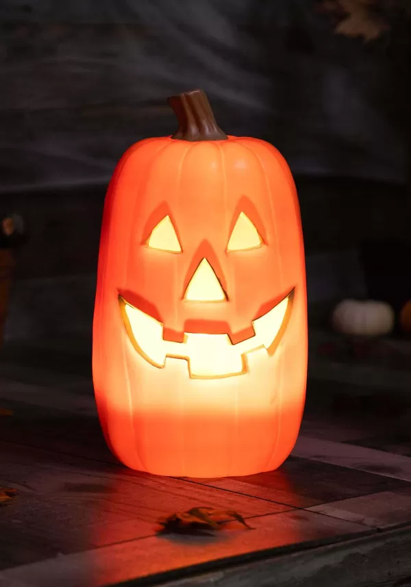 Discount 16-Inch Realistic Light Up Pumpkin Halloween Decoration Outdoor Decorations