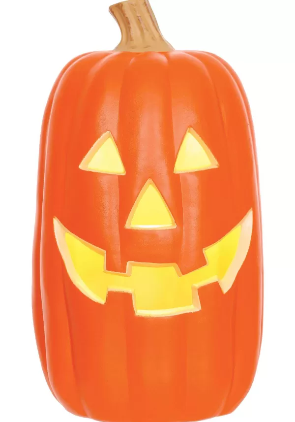 Discount 16-Inch Realistic Light Up Pumpkin Halloween Decoration Outdoor Decorations