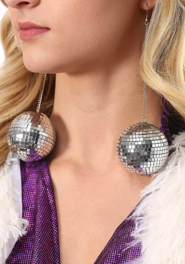 Clearance 1960S Mod Disco Ball Earrings Costume Jewelry