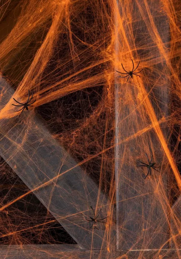 Flash Sale 200 Square Ft Orange Spider Web Halloween Decoration Indoor Decorations