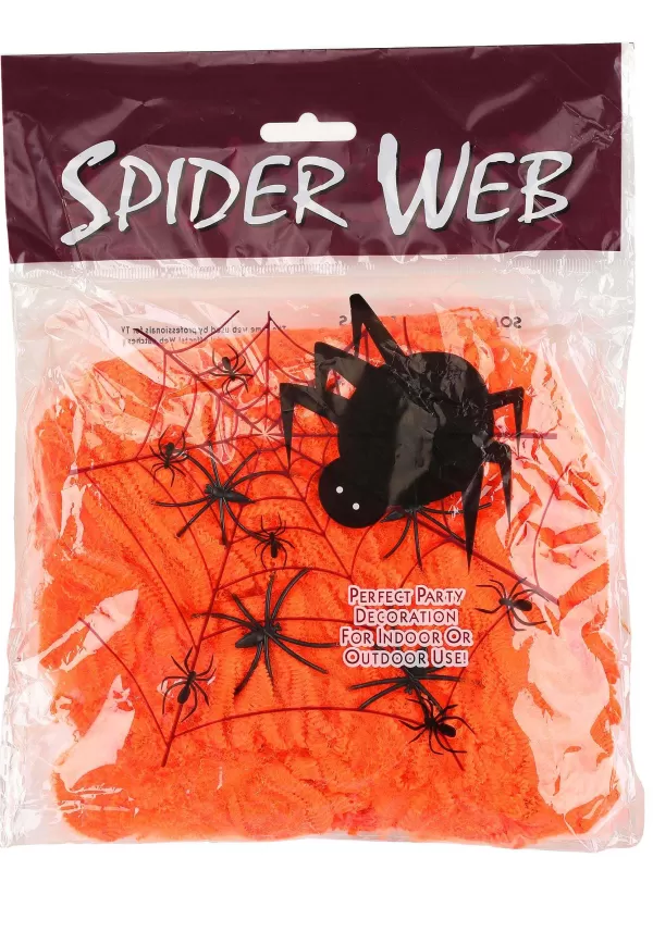 Flash Sale 200 Square Ft Orange Spider Web Halloween Decoration Indoor Decorations