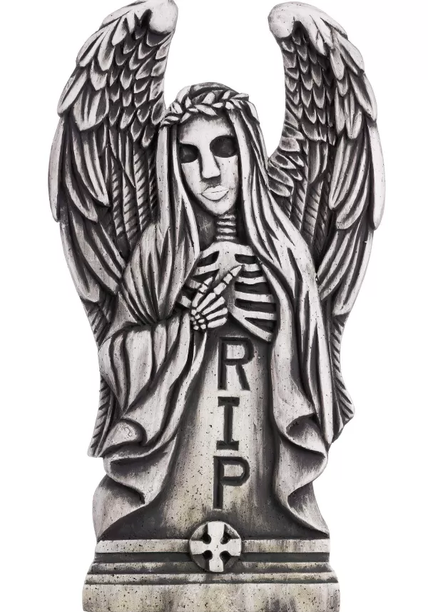 Clearance 24-Inch Angel Of Death Tombstone Halloween Decoration Outdoor Decorations