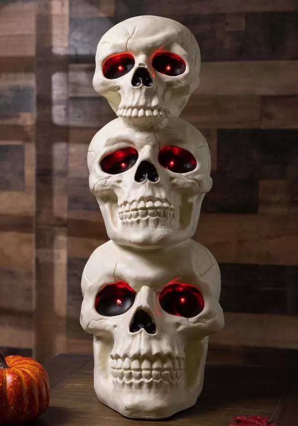 Flash Sale 27.5 Inch Light Up Skull Totem Decoration Indoor Decorations