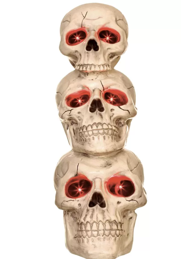 Flash Sale 27.5 Inch Light Up Skull Totem Decoration Indoor Decorations