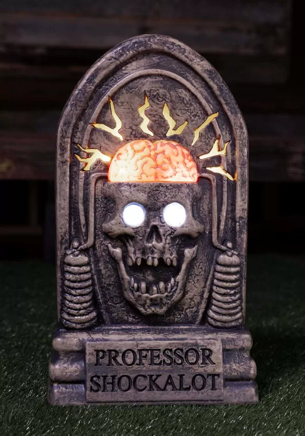 Clearance 2Ft Professor Shockalot Seasonal Visions International Light Up Tombstone Decoration Outdoor Decorations