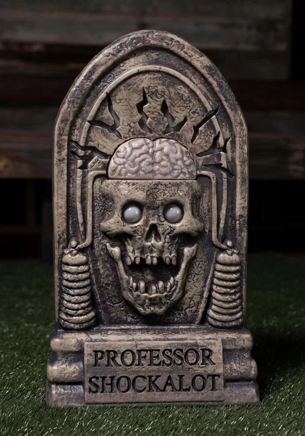 Clearance 2Ft Professor Shockalot Seasonal Visions International Light Up Tombstone Decoration Outdoor Decorations