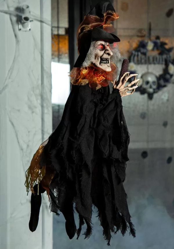Fashion 3 Foot Animated Kicking Witch Decoration Animatronics