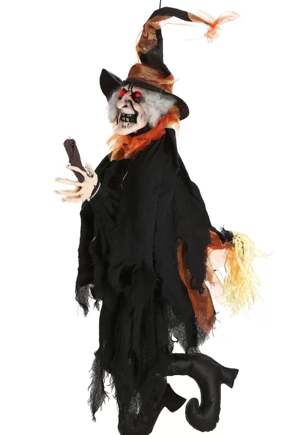 Fashion 3 Foot Animated Kicking Witch Decoration Animatronics