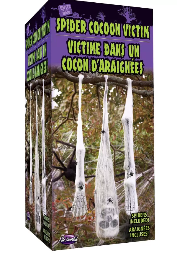 Fashion 3 Piece Hanging Spider Cocoon Victim Decoration Kit Halloween Props
