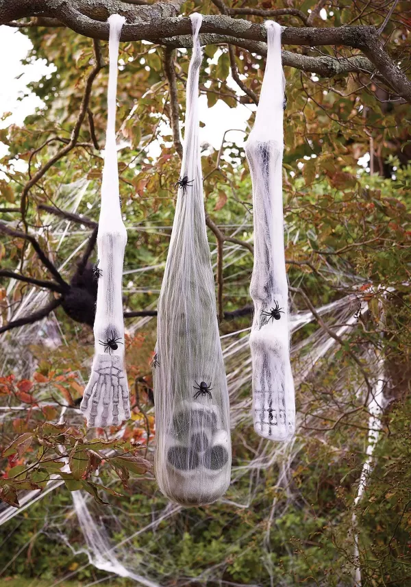 Fashion 3 Piece Hanging Spider Cocoon Victim Decoration Kit Halloween Props