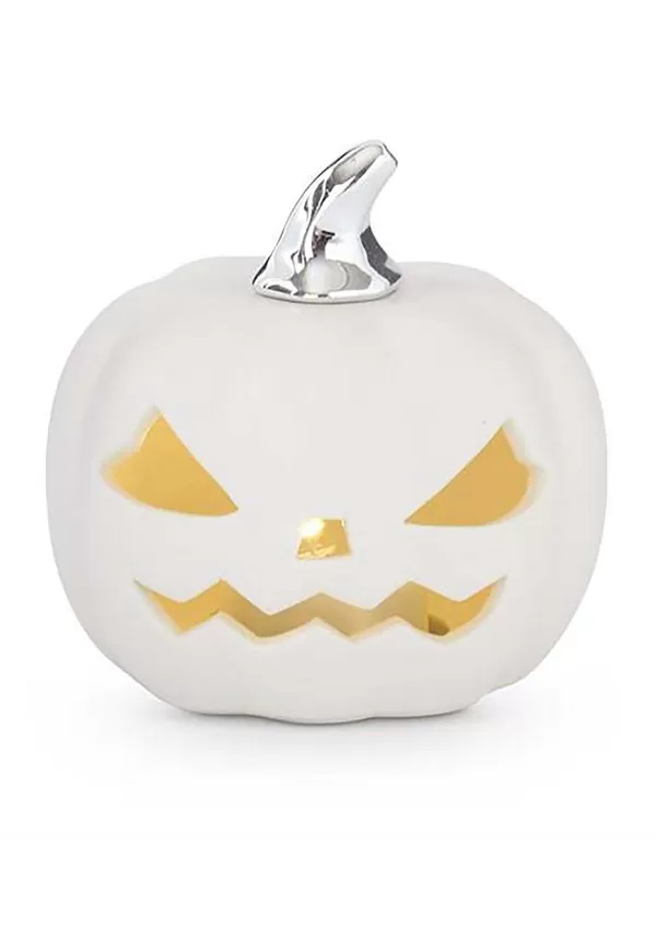 Cheap 3" White Ceramic Led Jack 'O Lantern Halloween Decoration Halloween Lights