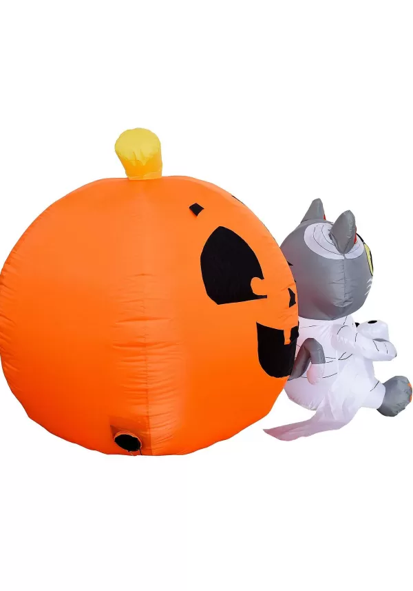 Cheap 4 Foot Mummy Cat And Pumpkin Inflatable Decoration Inflatable Decorations