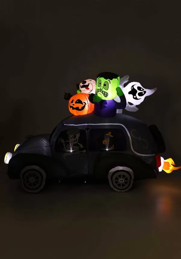 Cheap 4 Foot Spooky Hearse Inflatable Halloween Decoration Inflatable Decorations