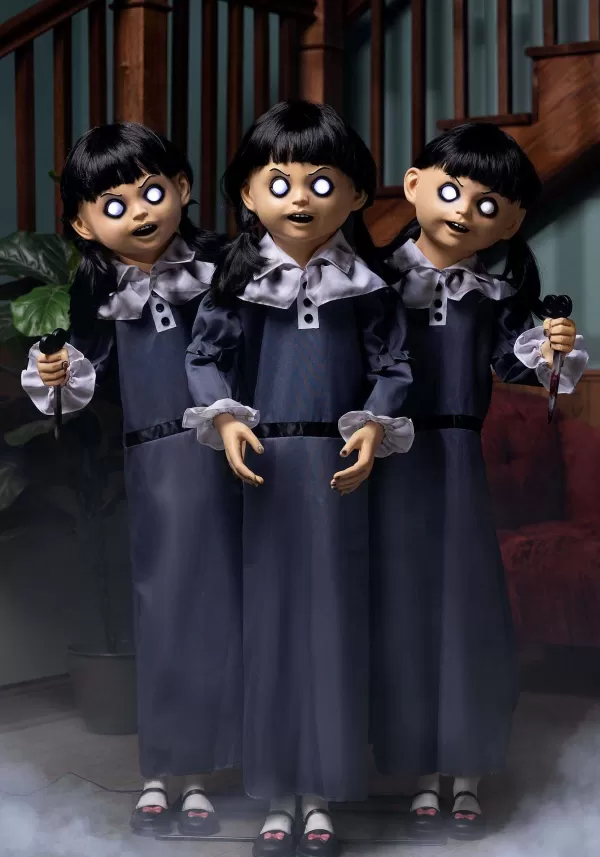 Shop 4Ft Evil Triplets Animatronic Halloween Decoration Animatronics