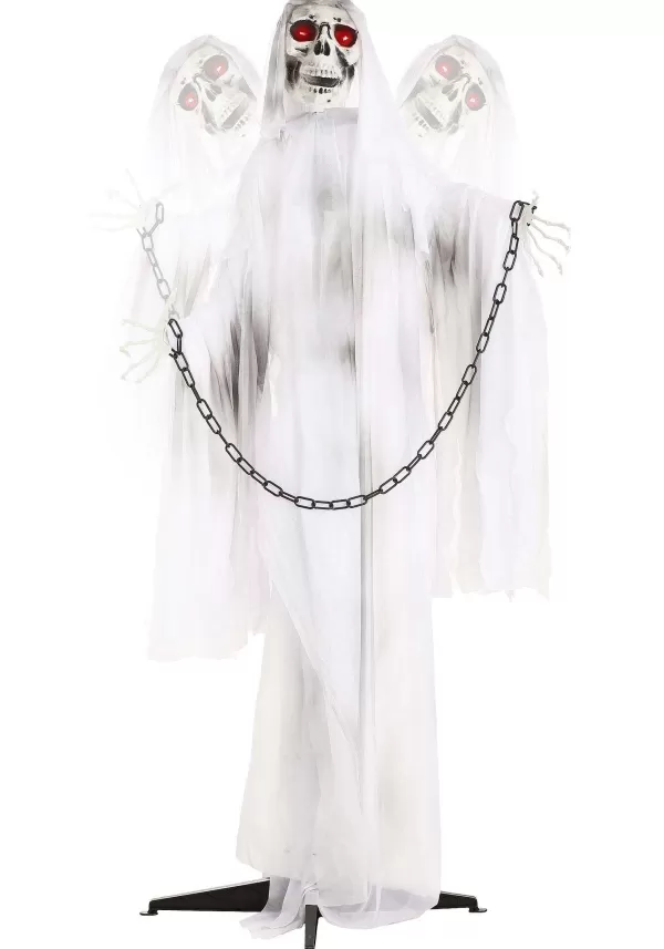 Cheap 5.5Ft Chained Skeleton Ghost Animatronic Halloween Prop Animatronics