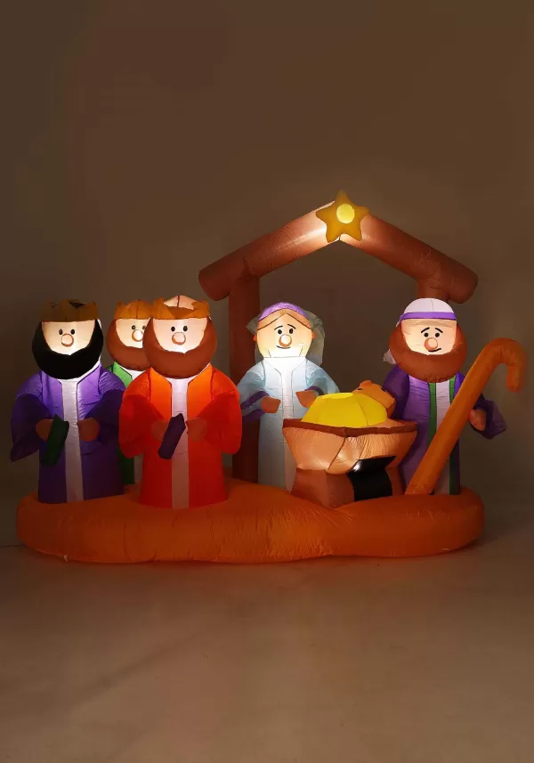 Outlet 5.5Ft Inflatable Light Up Nativity Decoration Christmas Decorations