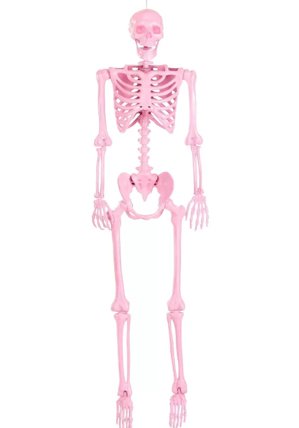 Cheap 5 Foot Poseable Crazy Bones Skeleton In Pink Halloween Decoration Skeletons & Skulls