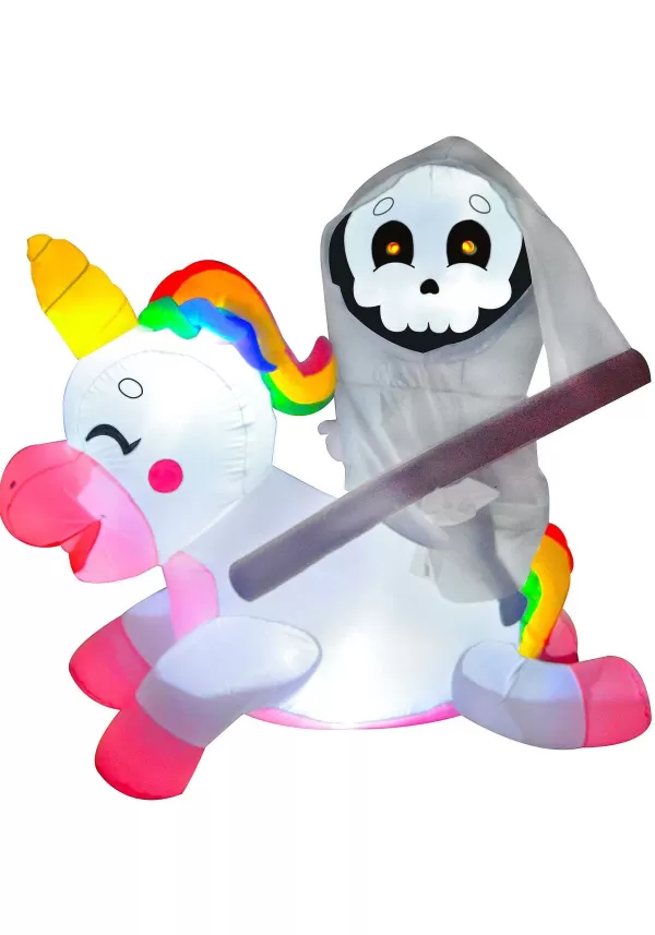 Cheap 5 Foot Tall Reaper Riding Unicorn Inflatable Decoration Inflatable Decorations