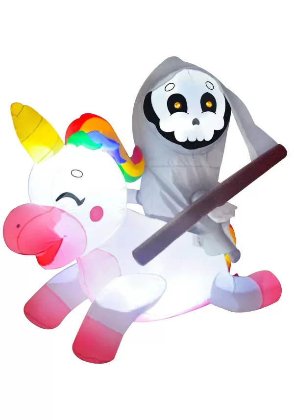 Cheap 5 Foot Tall Reaper Riding Unicorn Inflatable Decoration Inflatable Decorations