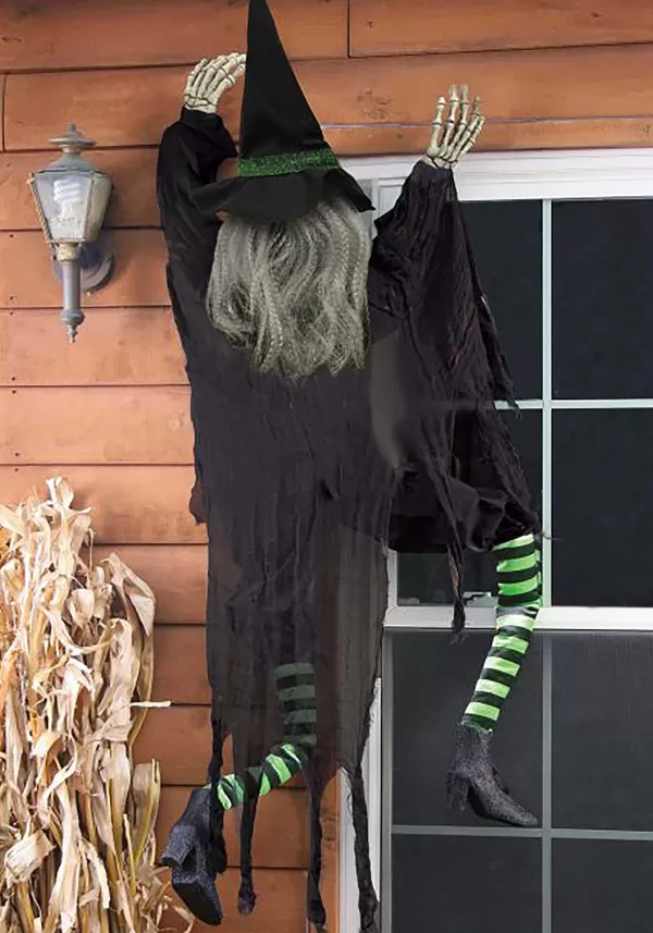 Clearance 5 Ft Climbing Witch Wall Halloween Decoration Halloween Props