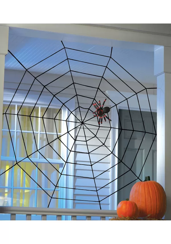 Store 5Ft Black Widow Rope Web Halloween Prop Door Decorations