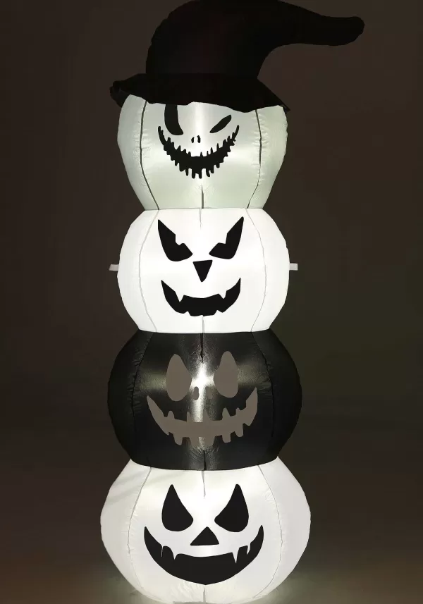 Cheap 5Ft White & Black Stacked Jack O Lantern Inflatable Halloween Decoration Inflatable Decorations