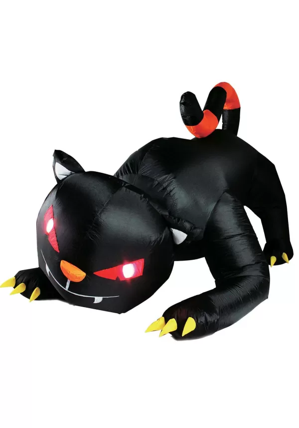 Cheap 6' Animated Large Spooky Cat Inflatable Decoration Animatronics