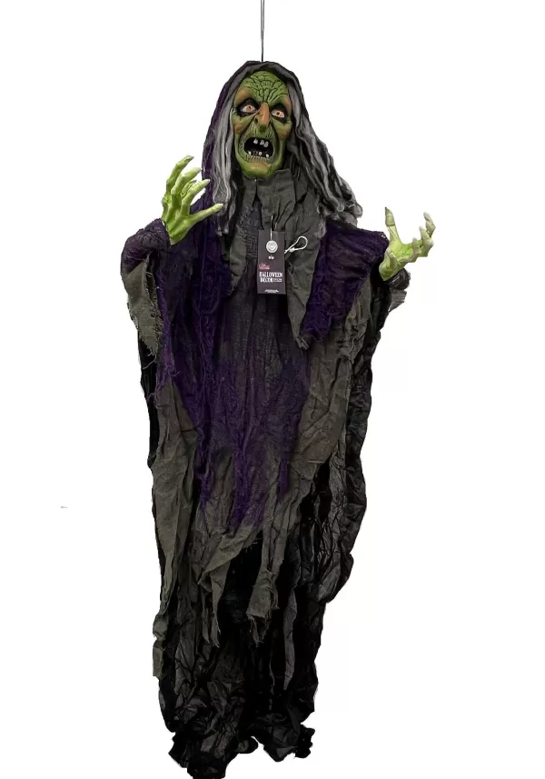 Fashion 6Ft Hanging Light Up Shaking Witch Halloween Decoration Animatronics
