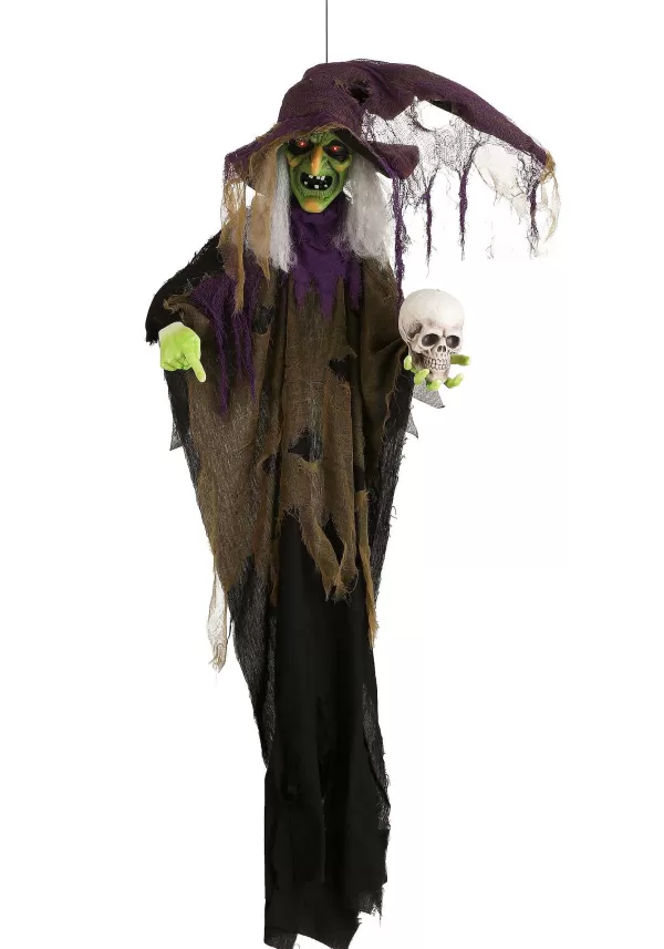Shop 6Ft Hanging Witch Animatronic Halloween Decoration Animatronics