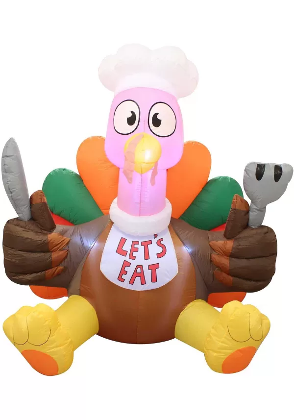 Clearance 6Ft Inflatable Let'S Eat Turkey Decoration Inflatable Decorations