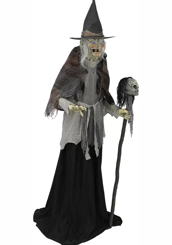 Cheap 6Ft Lunging Witch With Digiteye Animated Decoration Animatronics