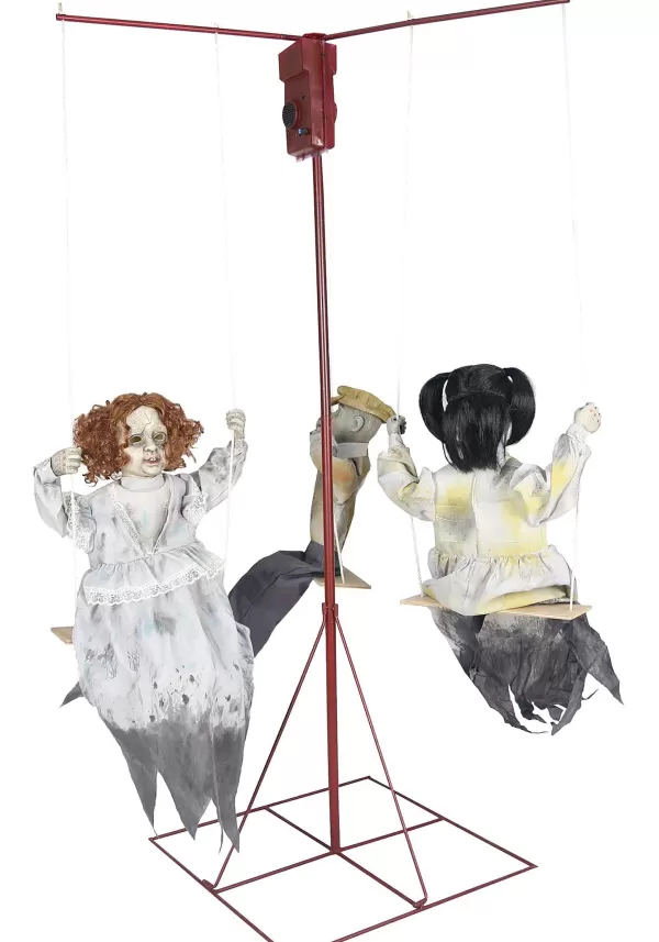 New 72" Ghostly Go Round With 3 Dolls Animated Halloween Decoration Animatronics