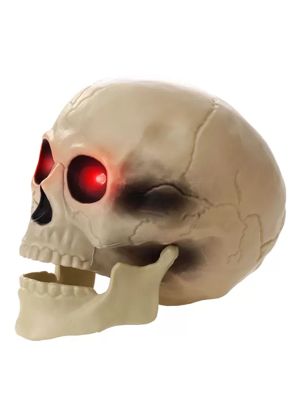 Flash Sale 7-Inch Glowing Red Eyes Skull Halloween Decoration Indoor Decorations