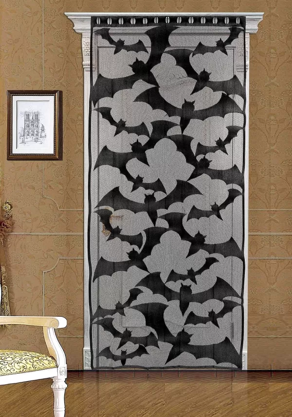 Fashion 80" Black Bat Door & Window Panel Decoration Door Decorations