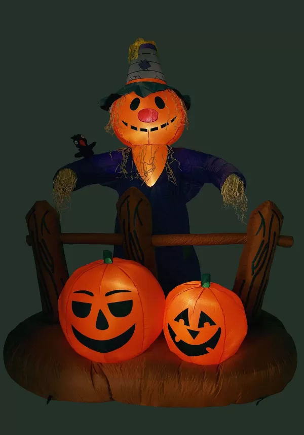 Clearance 8Ft Pumpkin Patch Scarecrow Inflatable Decoration Inflatable Decorations