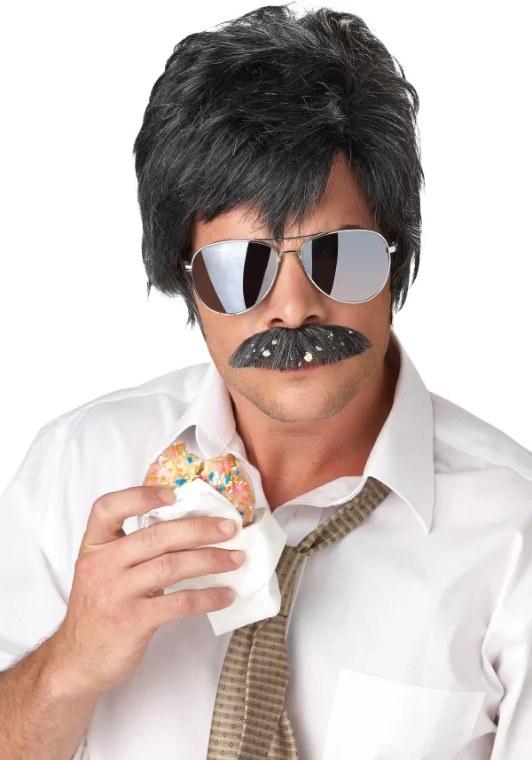 Fashion Adult Ace Detective Mustache & Wig Kit Mustaches / Beards