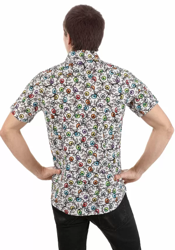 Shop Adult All The Eyeballs Button-Up Shirt Halloween Clothes
