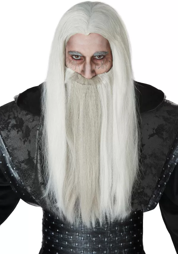 Shop Adult Dark Wizard Wig And Beard Set Mustaches / Beards