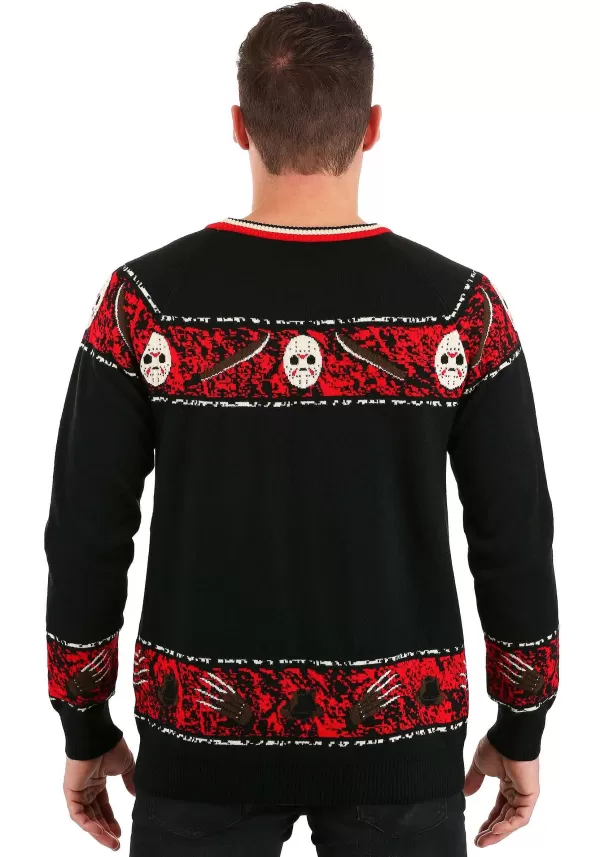 Clearance Adult Freddy Vs Jason Halloween Sweater Halloween Clothes