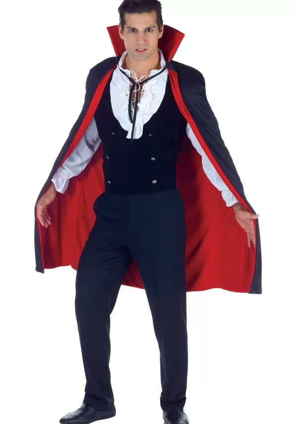 Outlet Adult High Collar Black And Red Vampire Cape Capes