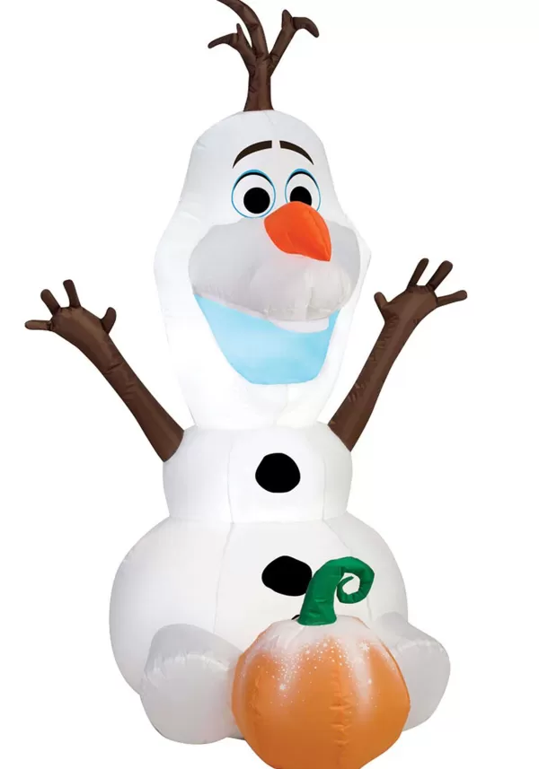 Fashion Airblown 48-Inch Sitting Olaf With Pumpkin Inflatable Decoration Christmas Decorations