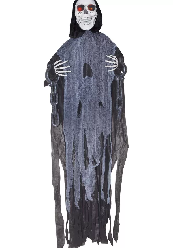 Flash Sale Animated Hanging Reaper In Chains Halloween Decoration Animatronics