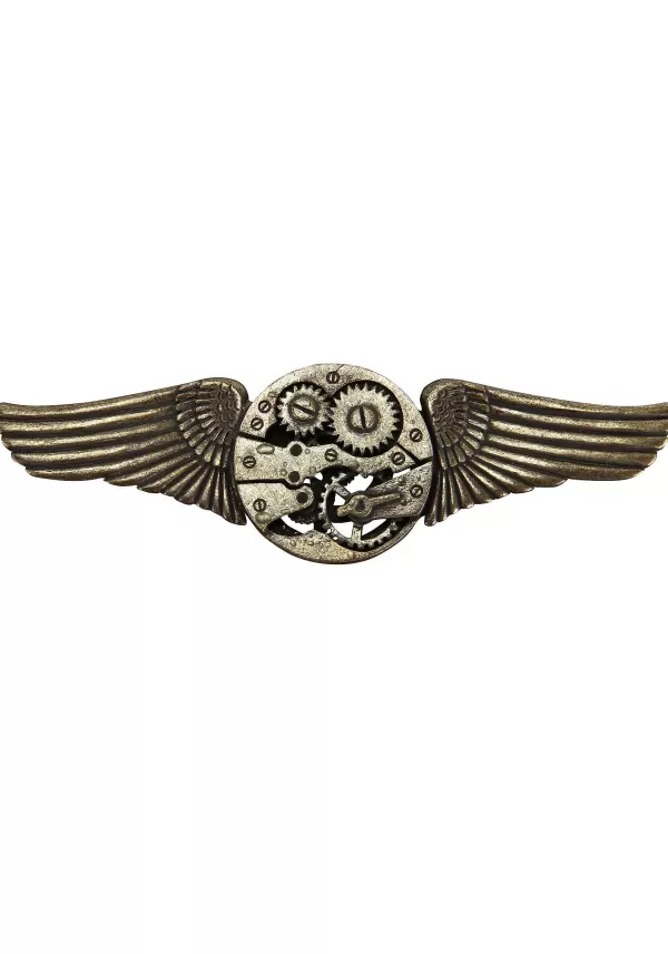 Best Sale Antique Gear Wing Pin Costume Jewelry
