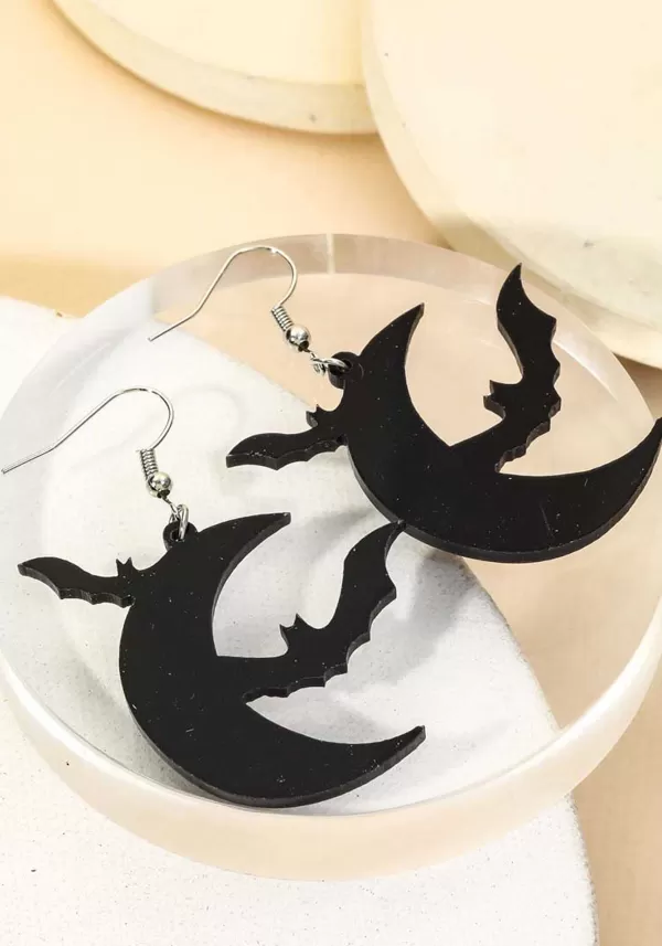 Discount Bats And Moon Earrings Accessory Costume Jewelry